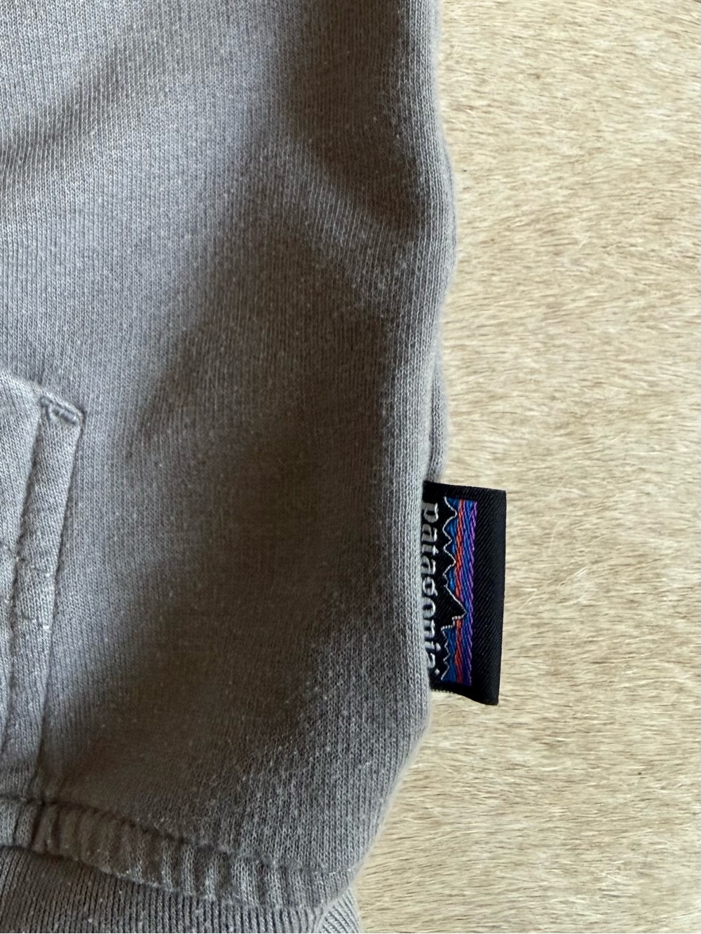 Patagonia Light Gray Full-Zip Hooded Jacket organic cotton - Picture 5 of 5
